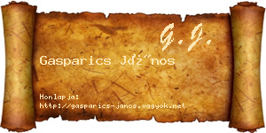 Gasparics János névjegykártya